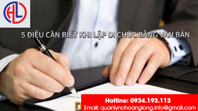 05 điều cần biết khi lập di chúc bằng văn bản